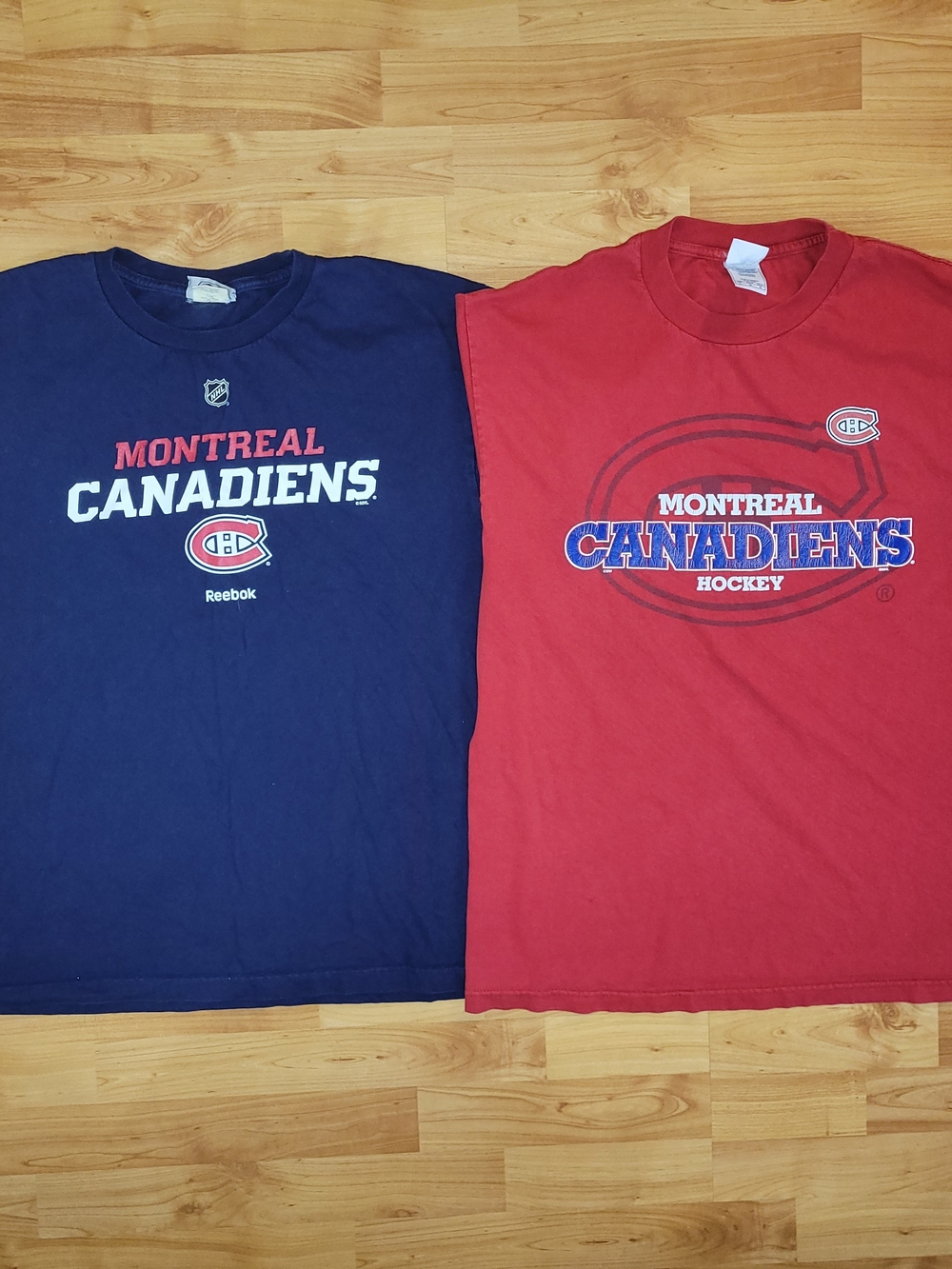 Y2K Montreal Canadiens Bundle: NHL Habs Navy and Red LARGE t-shirts
